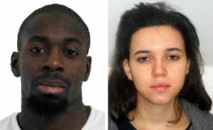 Amedy Coulibaly (L)and Hayat Boumeddiene, the kosher market terrorists. (Source: French police)