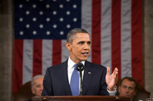 President Obama giving his State Of The Union speech. (White House)