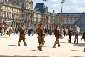 French Security forced patrol in Paris. (Photo: kavalenkau/Shutterstock)