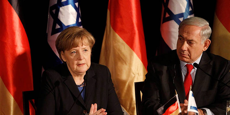 German Chancellor Merkel and PM Netanyahu