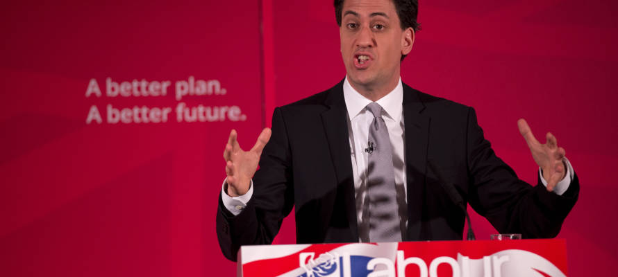 The leader of the Labour Party Ed Miliband speaks during a press conference