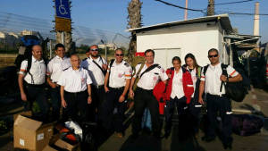 The MDA rescue team before takeoff to Nepal. (MDA spokesman)