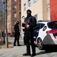 Spanish security forces during the raids