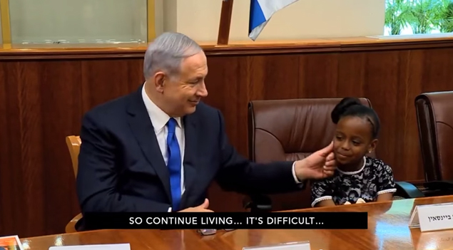 Prime Minister Netanyahu Consoles Girl
