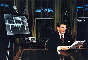 President Reagan delivering the March 23, 1983 speech initiating SDI