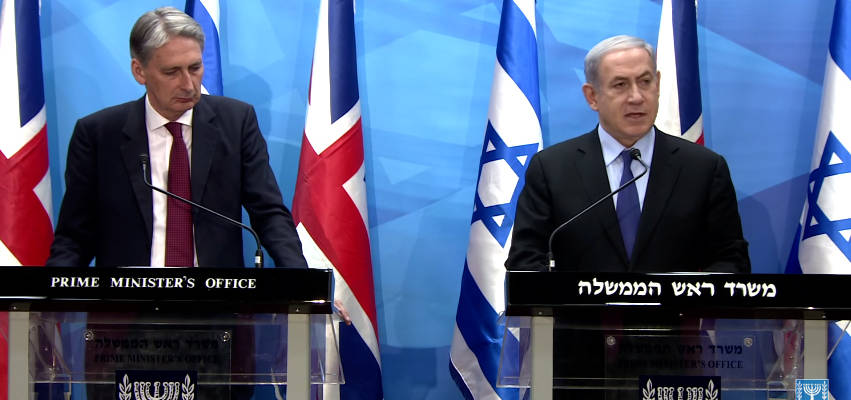Netanyahu and British Foreign Secretary Hammond Argue Over Iran Deal