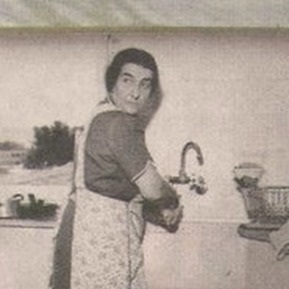 Golda Meir in her kitchen