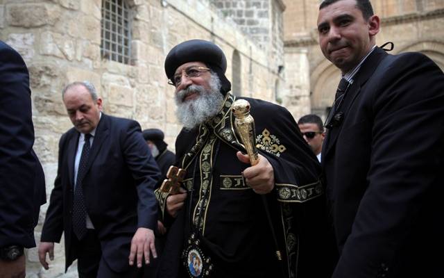 Coptic Orthodox Church Pope Tawadros II in Jerusalem