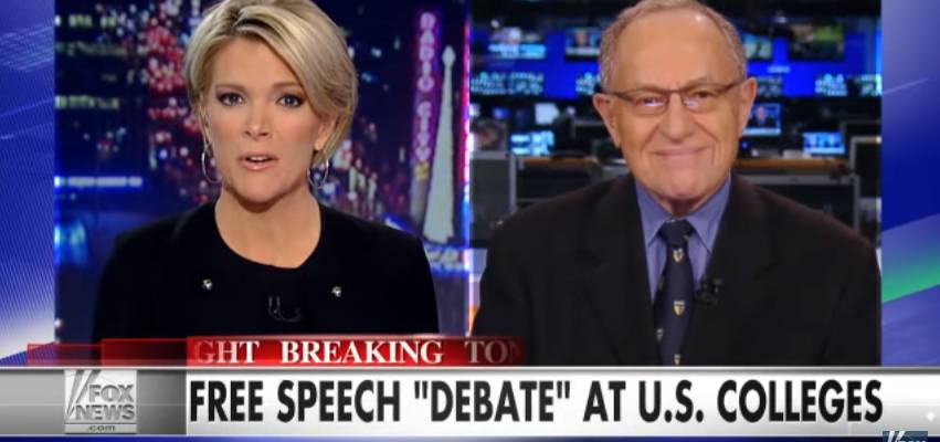 Alan Dershowitz Spoke on Kelly File with Megyn Kelly Regarding Anti-Semitism and Thought Control on North American Campuses
