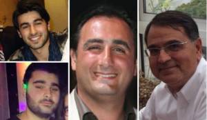 Paris terror victims Yohan Cohen (bottom left), Yoav Hattab (top left), Phillipe Braham (center) and Francois-Michel Saada (right).