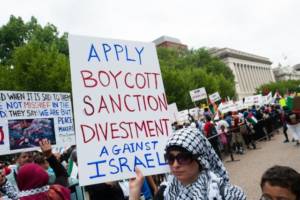 An anti-Israel demonstration in the U.S.